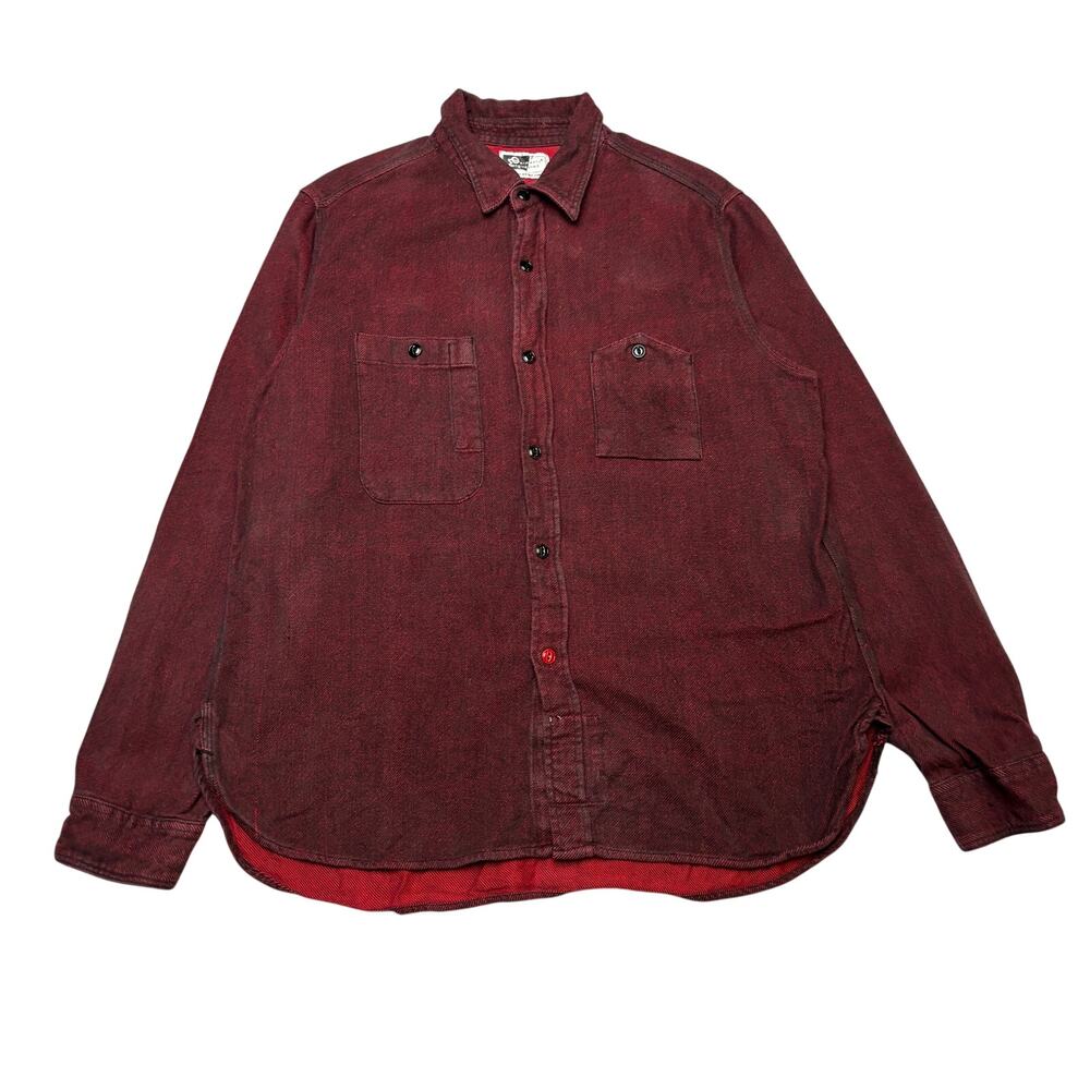 Engineered Garments Work Shirt Shirt Men's XL Red Denim Long Sleeve Made in USA